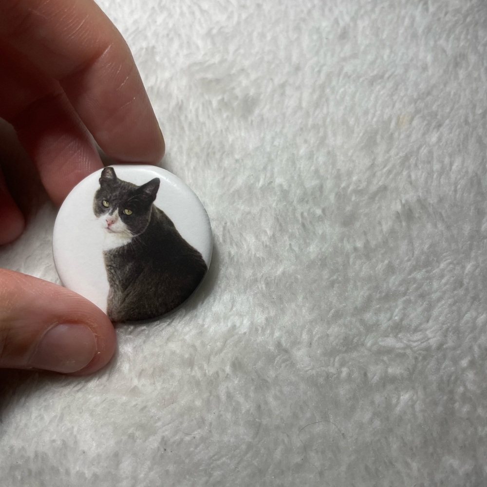 Cat Photo Button Pin - Picture 3 of 3